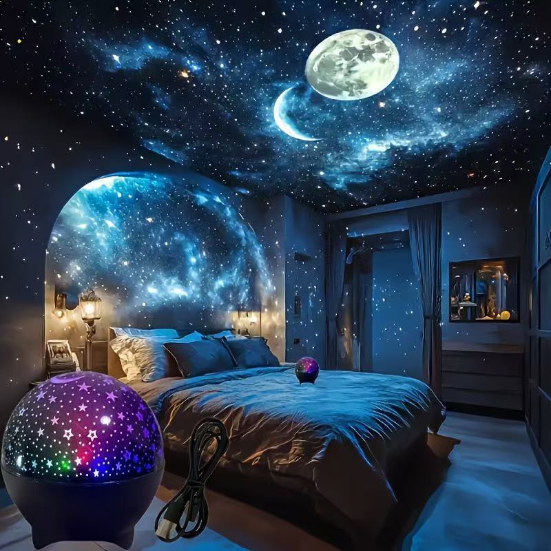 Star Moon Projection Night Light