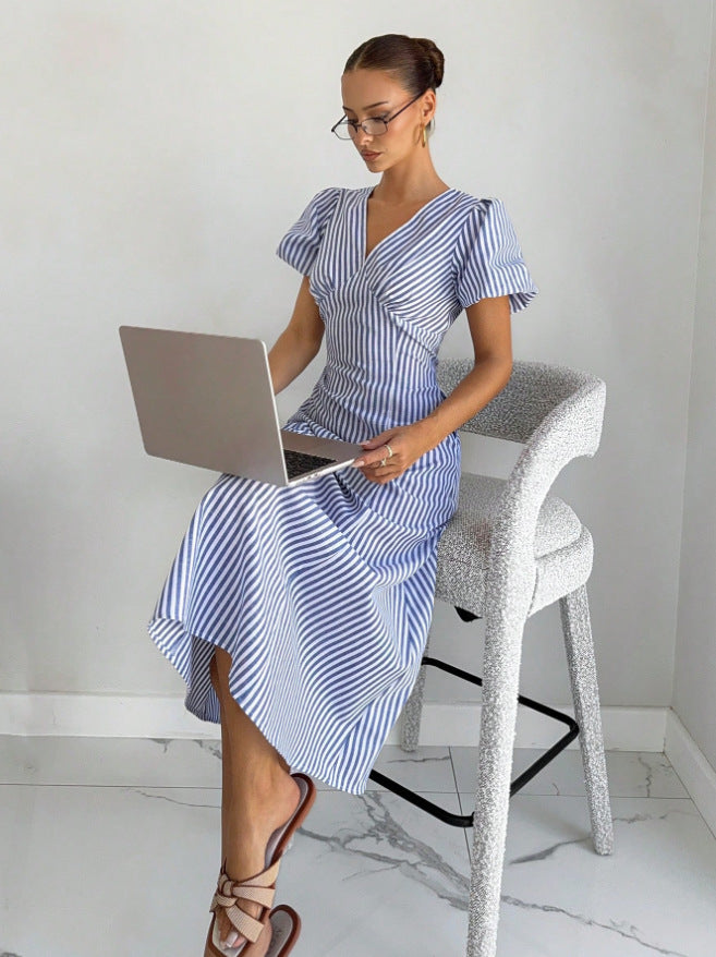 Striped midi dress