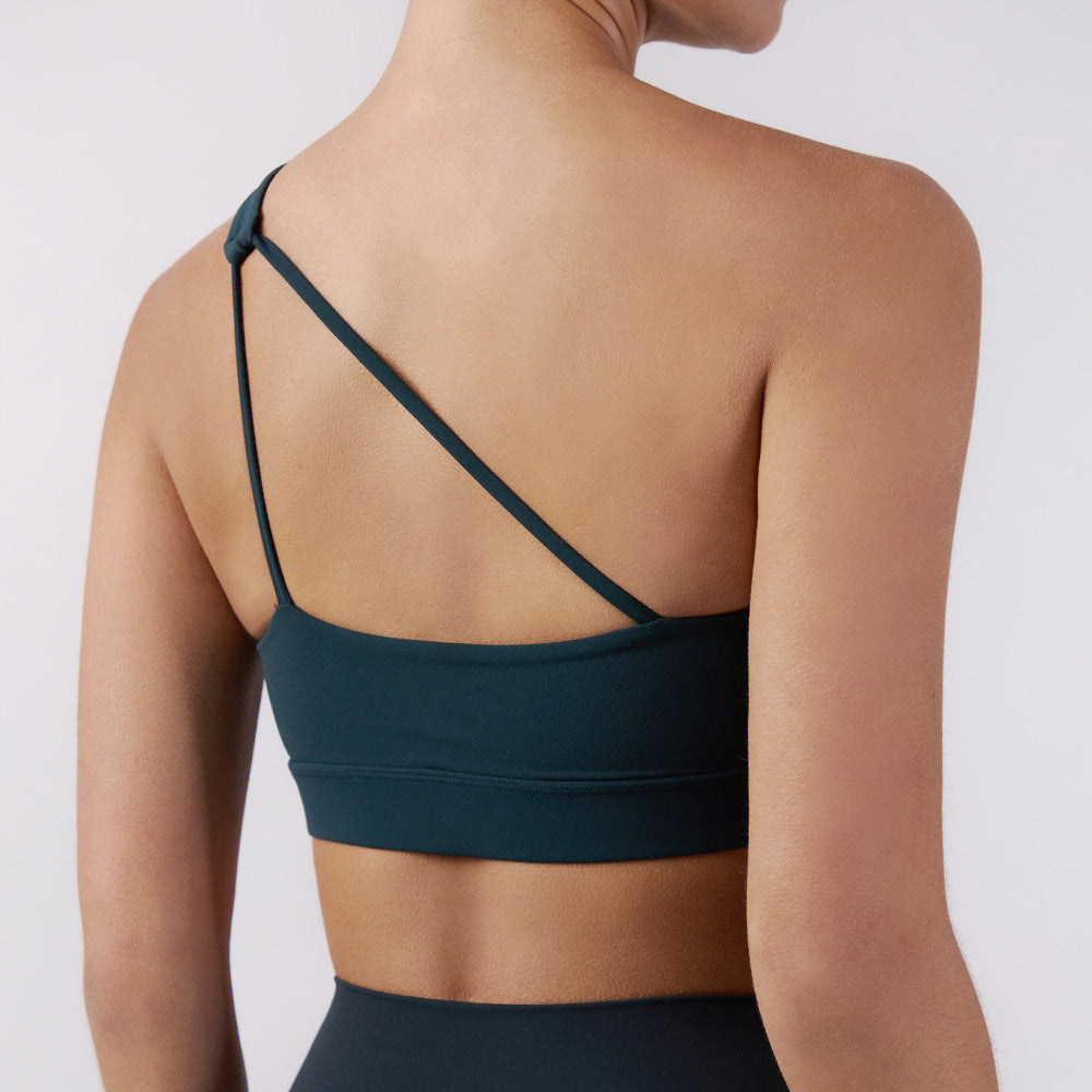 Elegant One-Shoulder Yoga Sports Top