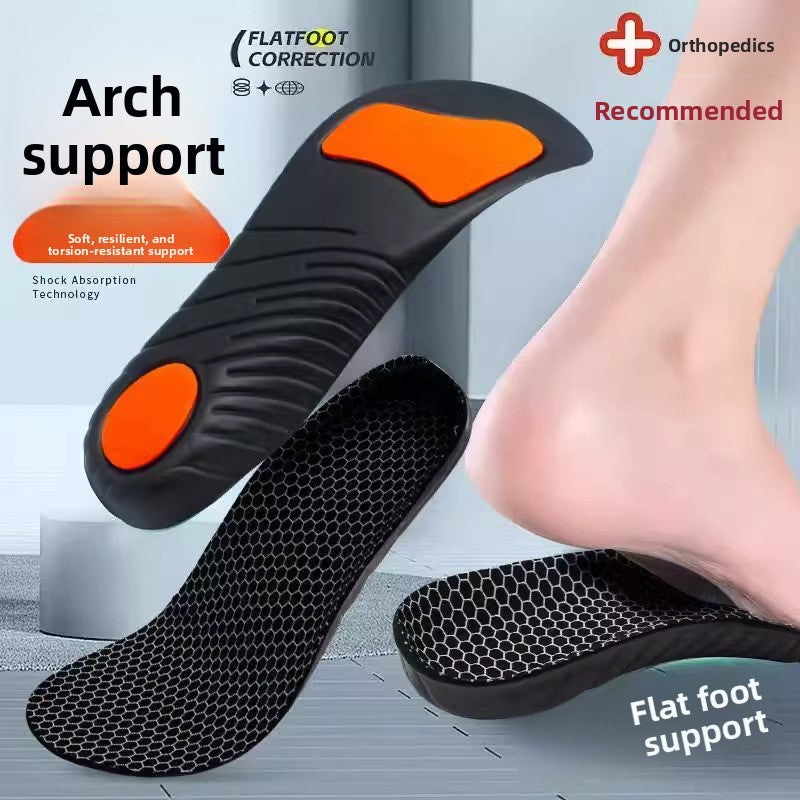 Specialized corrective arch-supporting insoles