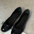 Vintage French Ballet Oil-Waxed Leather Bow Flat Shoes