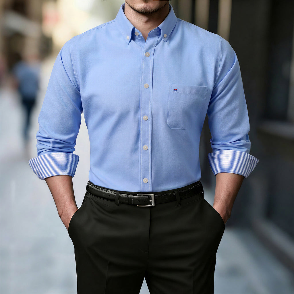 Mens Casual Solid Color Long Sleeve Shirt