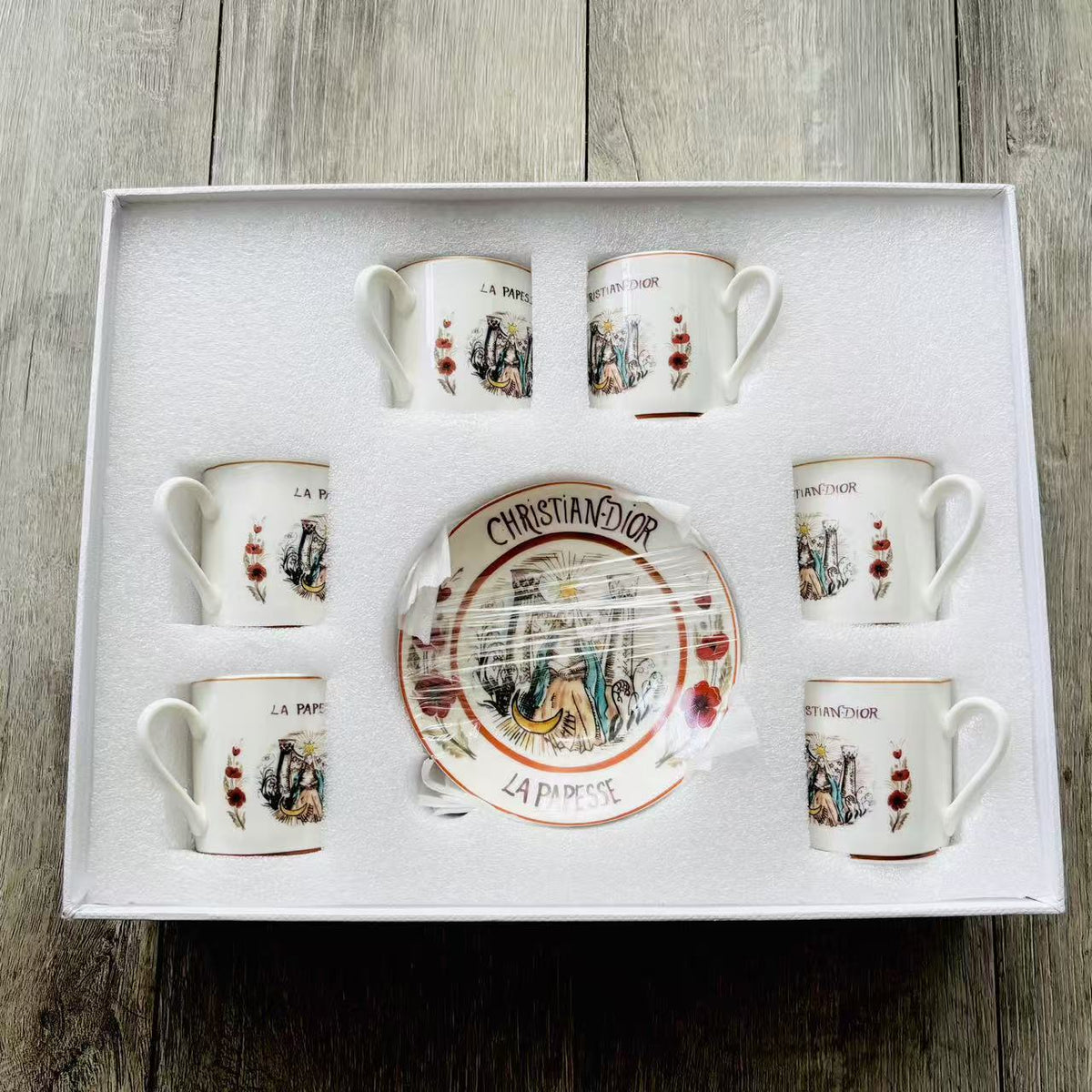 European Retro Ceramic Coffee Cup and Saucer Set
