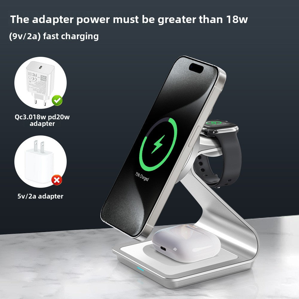 Triple Wireless Charger for Apple Devices with Car Mount