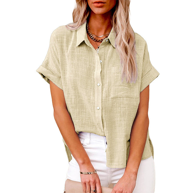 Womens Chiffon Short Sleeve Shirt