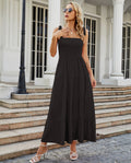 Floral Print Suspender Long Dress