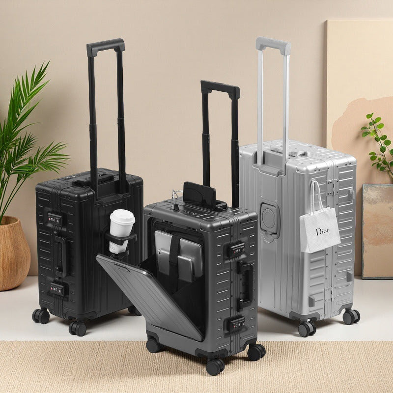 Front Opening Aluminum Magnesium Alloy Suitcase