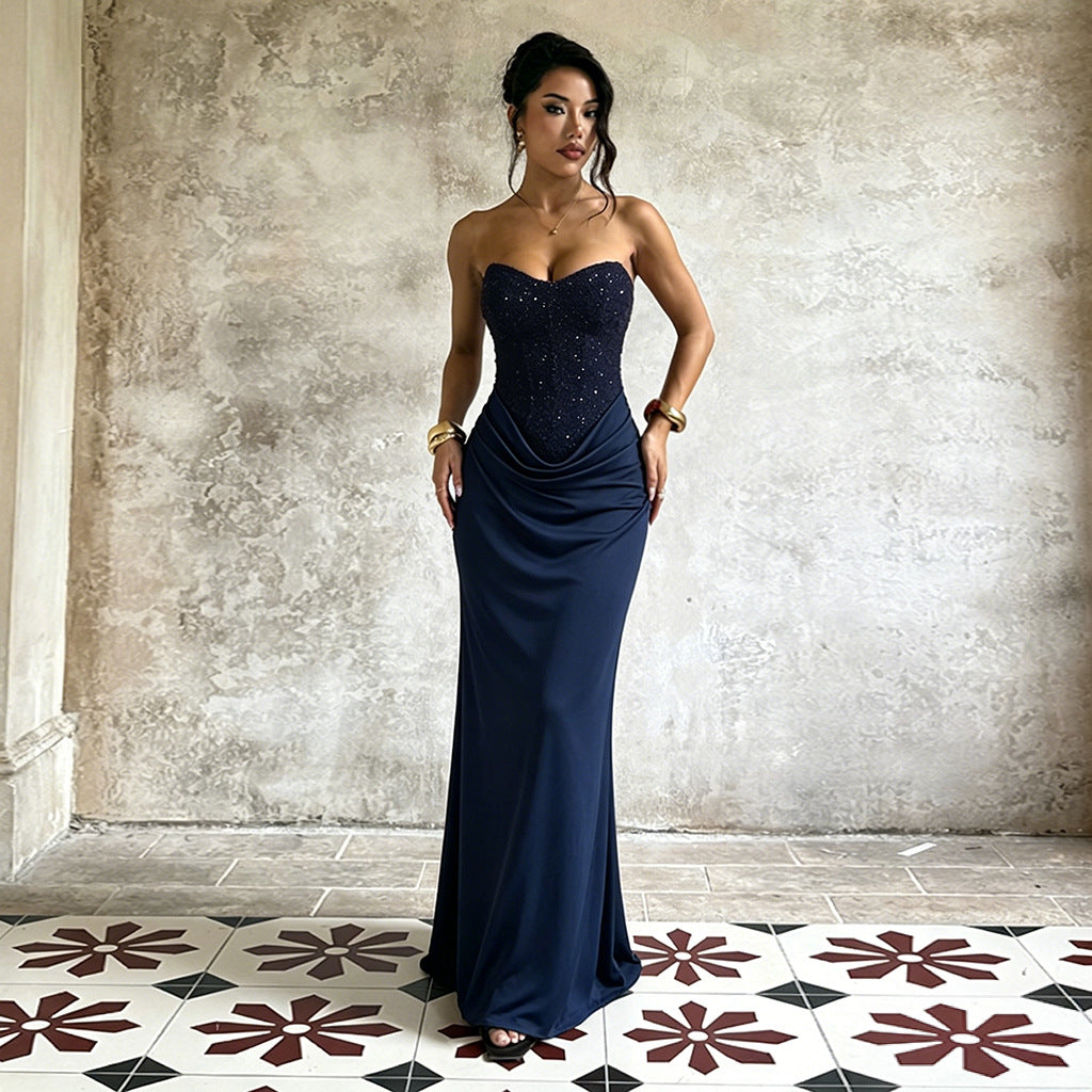 Women's Sleeveless V-Neck Off-Shoulder Slim Fit Party Dress