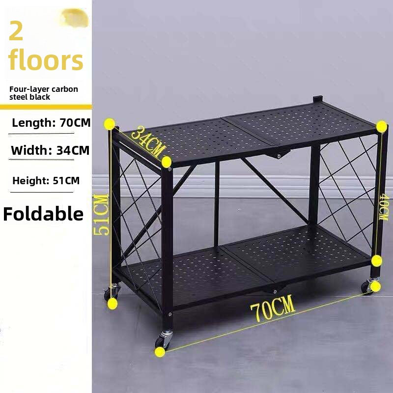 Foldable Kitchen Storage Rack with Wheels