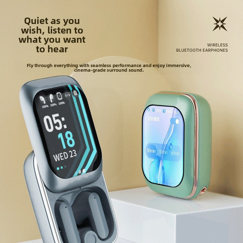 Sliding Cover Bluetooth Earphones with Touch Display