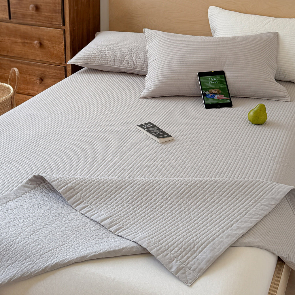 Reversible Quilted Cotton Bed Cover