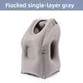 Portable inflatable travel neck pillow