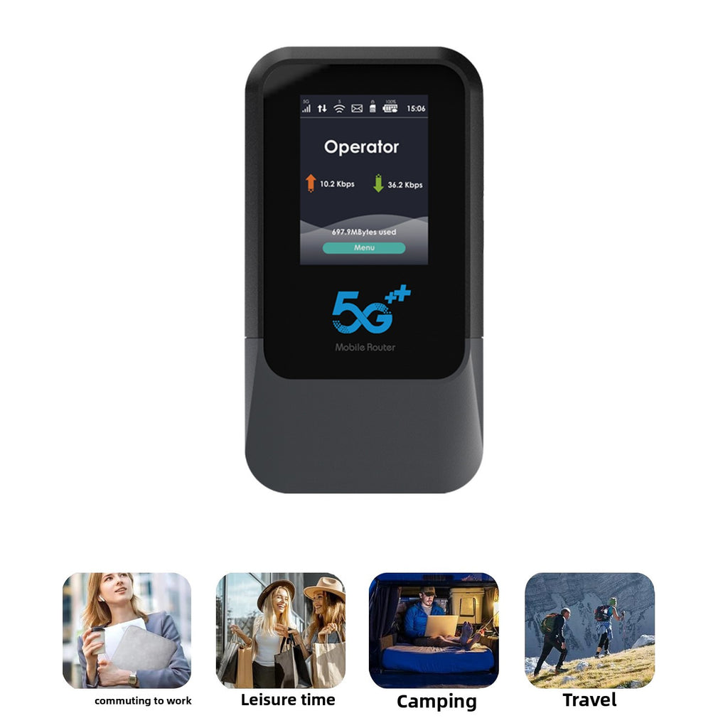 Portable 5G WiFi 6 Mobile Hotspot Router with eSIM/SIM Support