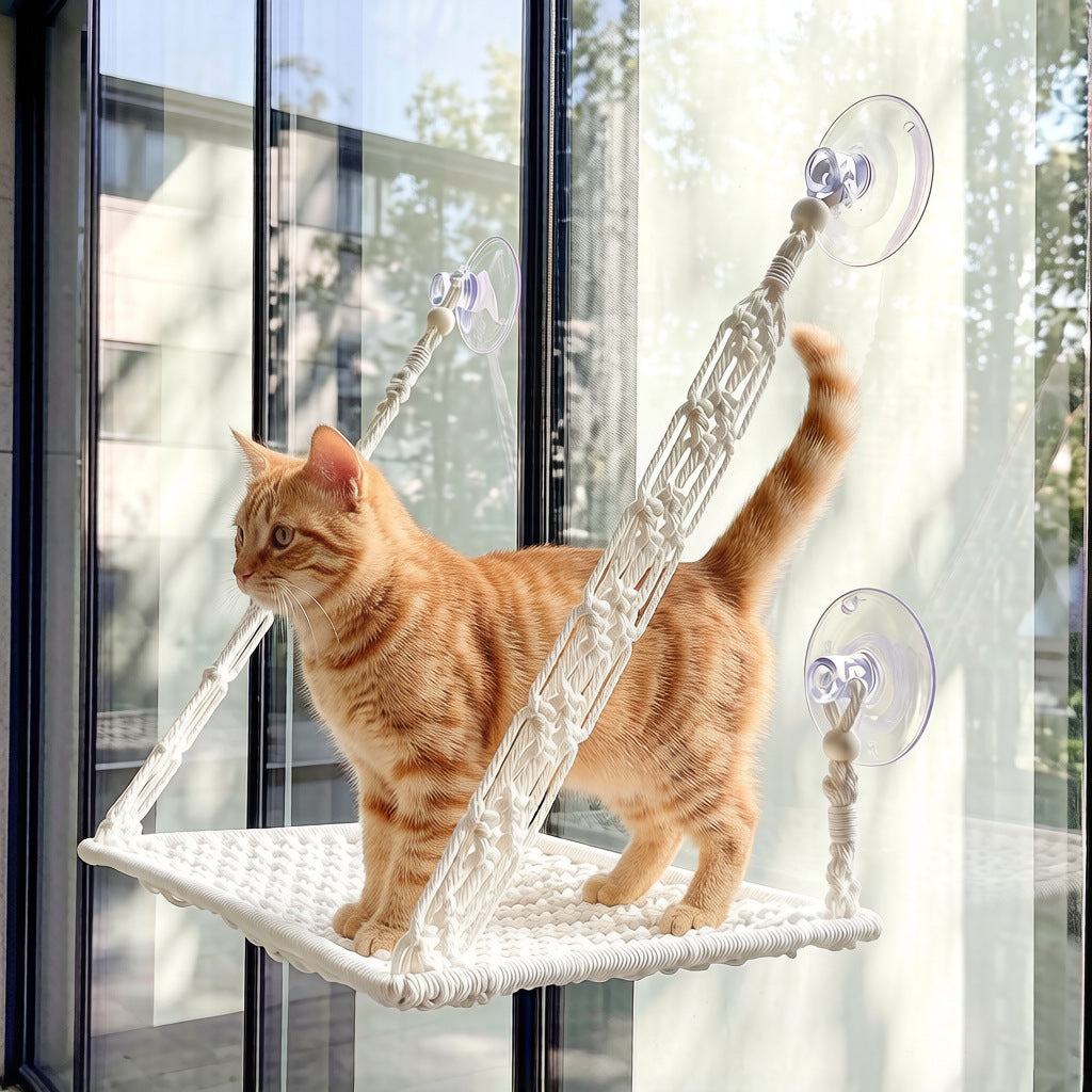 Handmade woven cat hammock