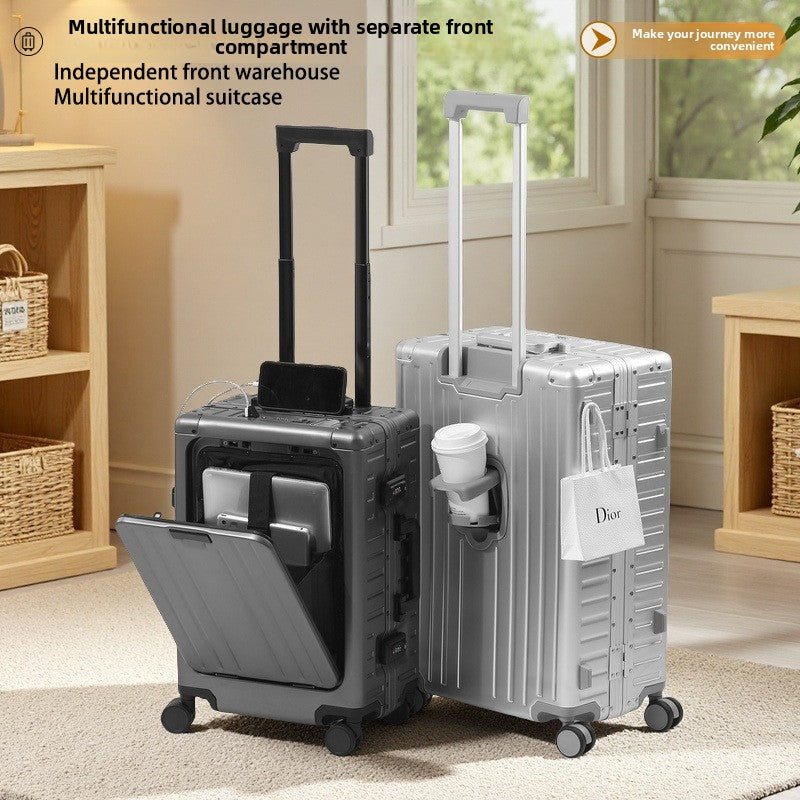 Front Opening Aluminum Magnesium Alloy Suitcase
