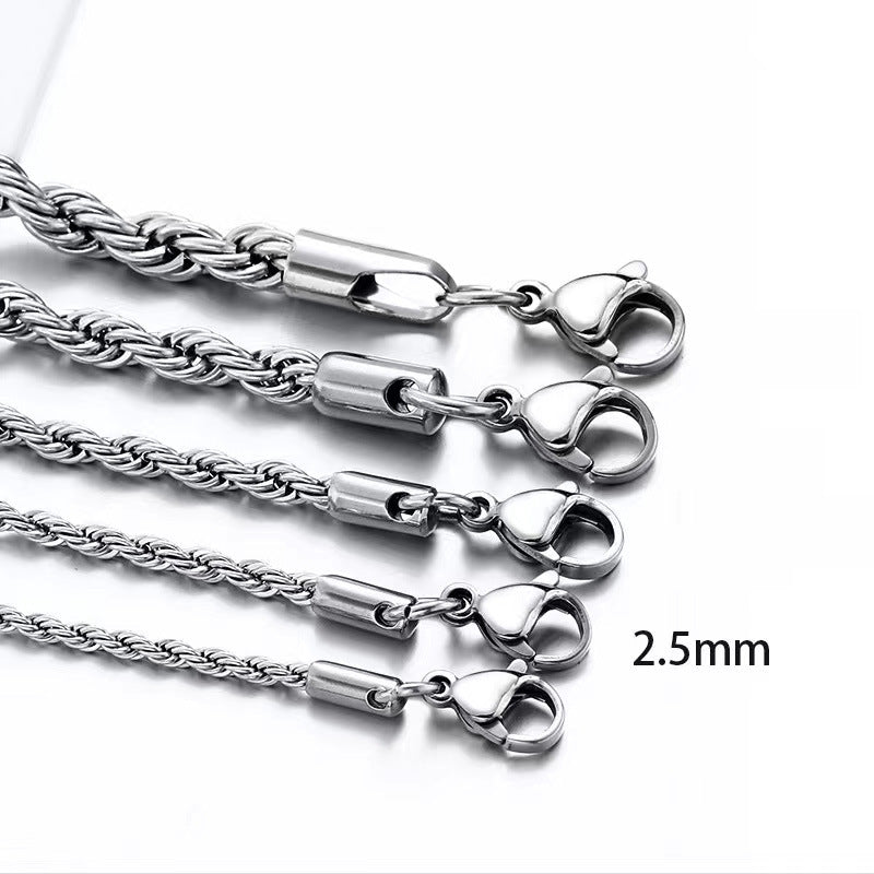 Stainless Steel Twist Chain Necklace