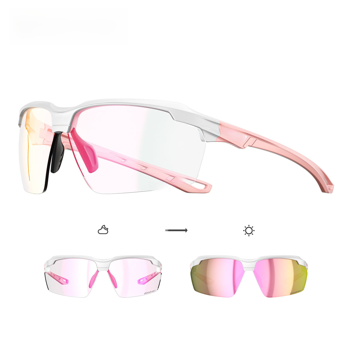 Photochromic Sports Sunglasses for Running Cycling Mountaineering