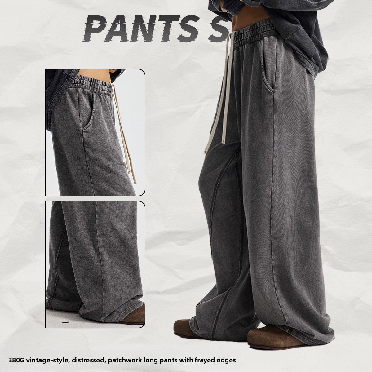 Retro Wide-Leg Men's Casual Pants