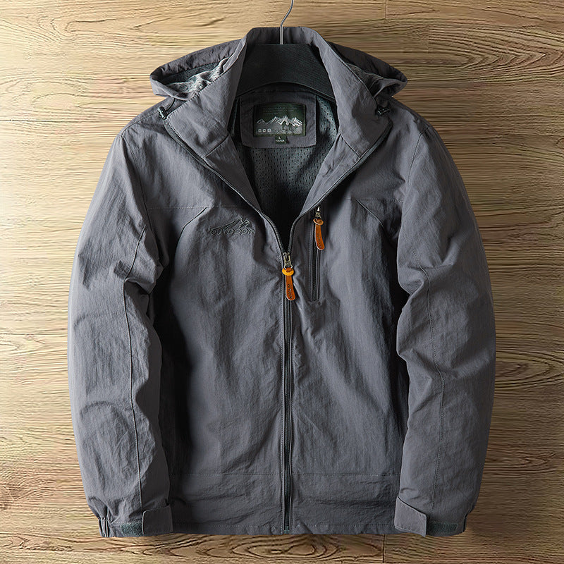 Men Windproof Waterproof Outdoor Jacket Detachable Hood