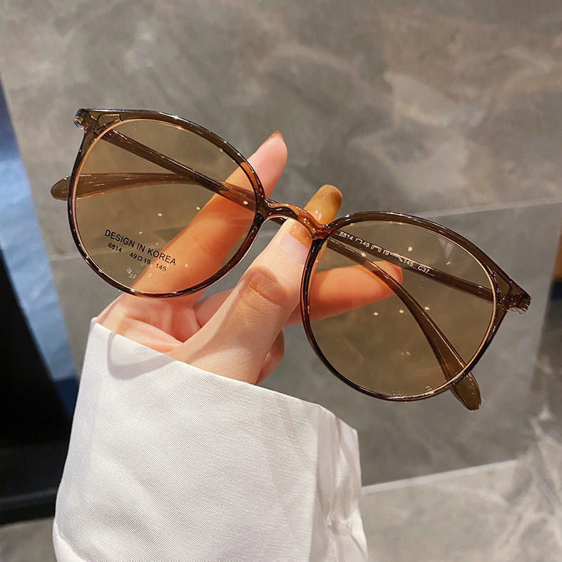 Korean Style Photochromic Oval Glasses