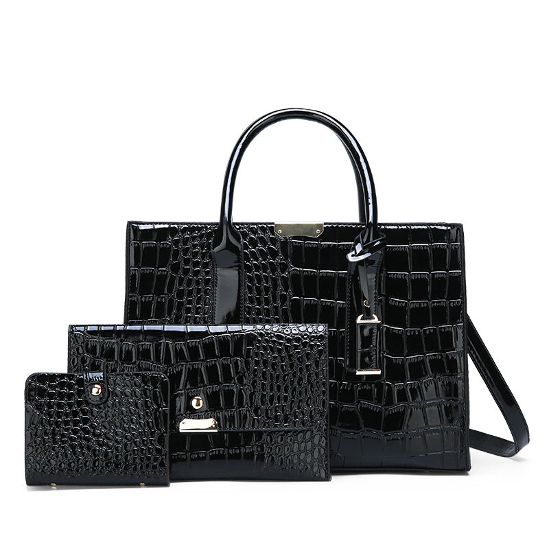 Embossed Bag Three-piece Shoulder Bag Crossbody Handbag