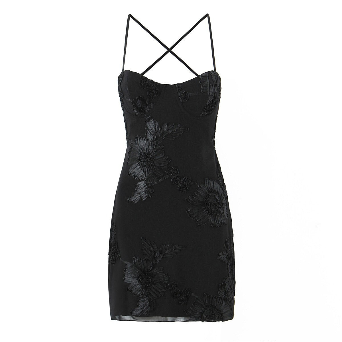 Floral Appliqu� Corset Bustier Dress