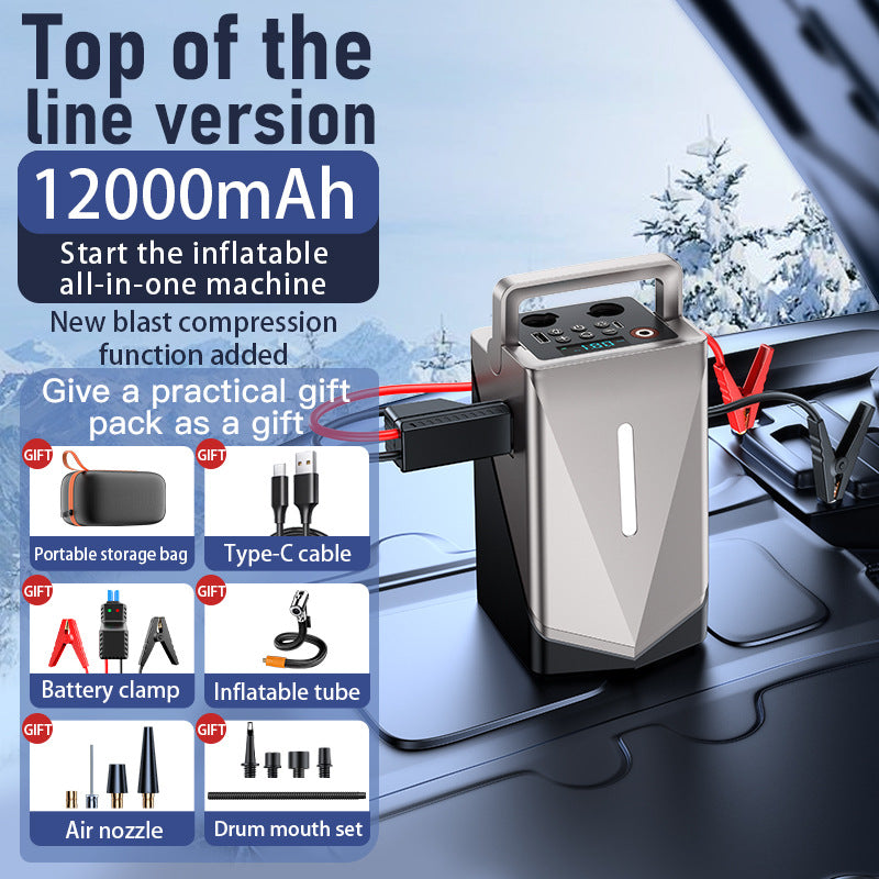 Car Jump Starter with Air Compressor and Power Bank