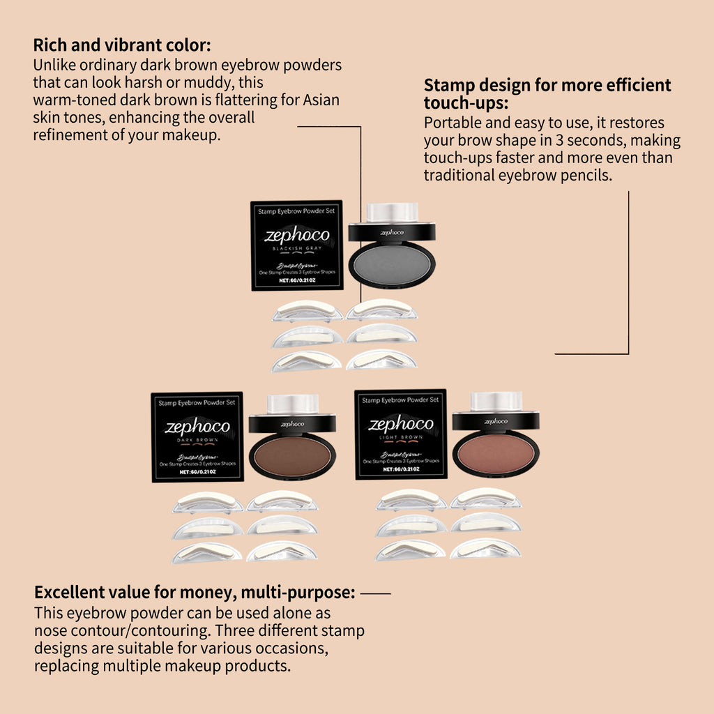 Stamp Eyebrow Powder Set with Stencils