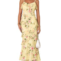 Womens Floral Strap Bodycon Party Dress