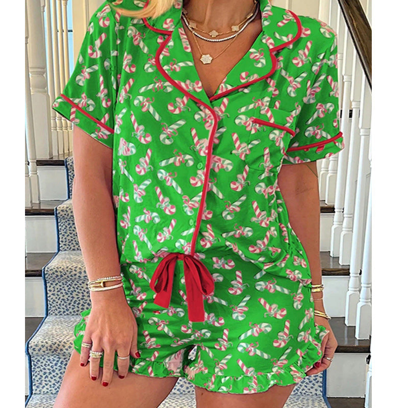 Womens Christmas Plaid Pajama Set