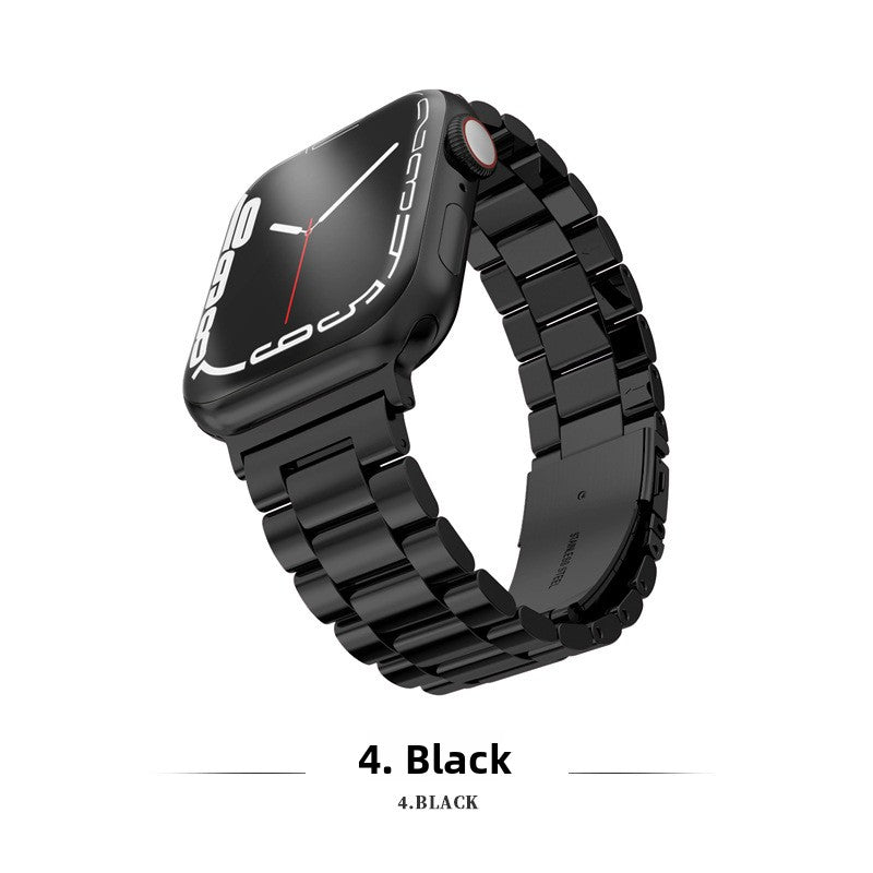 Three Bead Solid Stainless Steel Watch Band