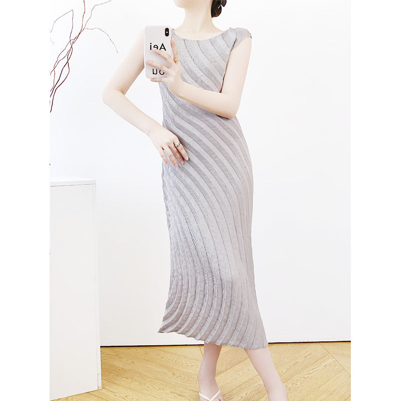 Pleated Womens Dress Casual Long Skirt