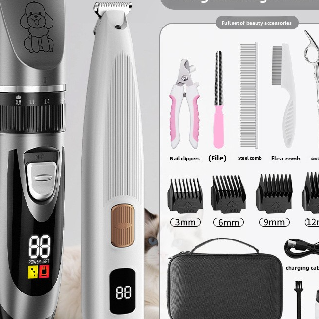 Pet Hair Trimmer and Grooming Kit