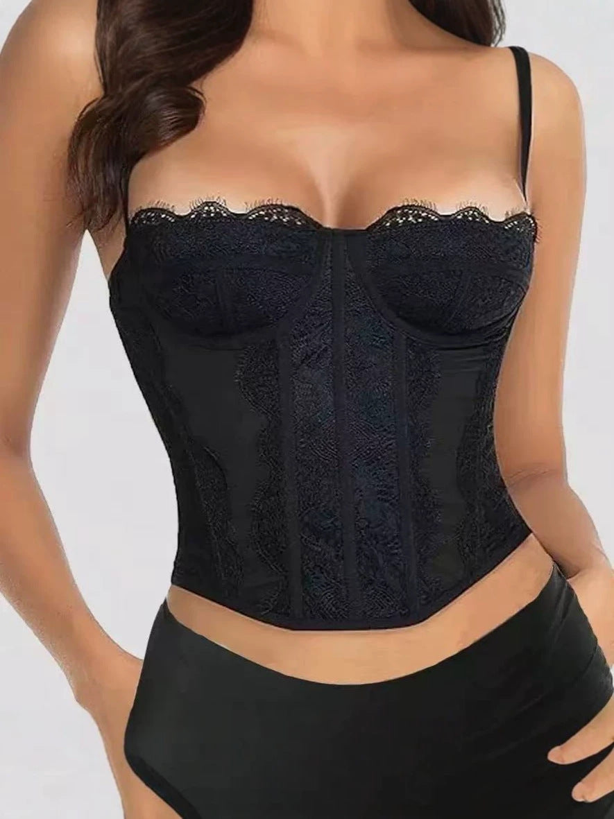 Women's Lace Mesh Camisole Top Slim Fit Streetwear