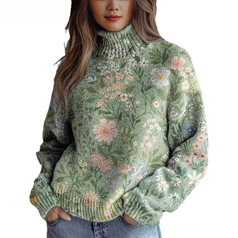 Women's pullover printed loose-fitting casual top