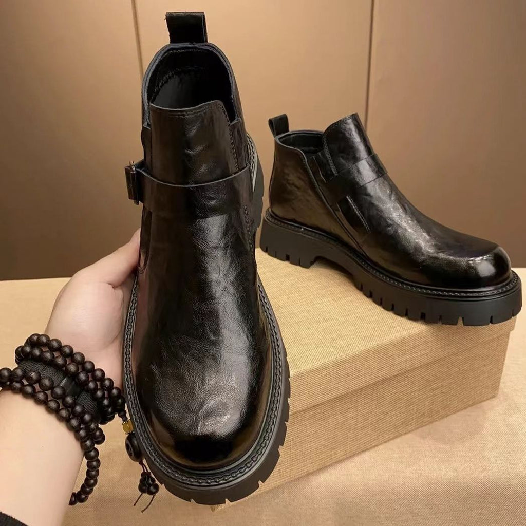 Men's mid-calf thick-soled height-increasing work boots