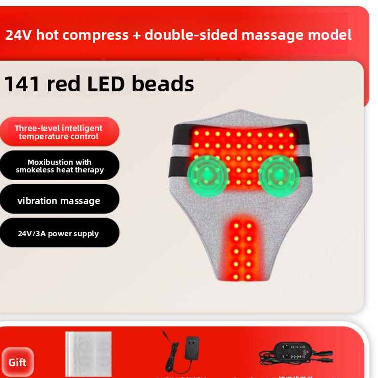 Red light physiotherapy electric heating belt vertebral lumbar disc