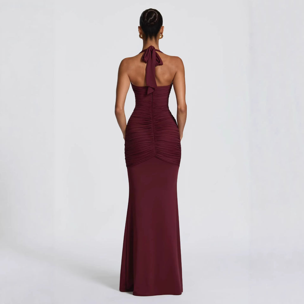 Elegant Backless Halter Neck Bodycon Dress
