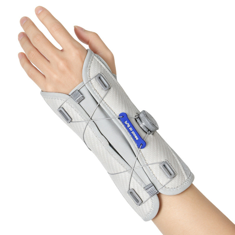 Wrist brace with adjustable knob for the tendon sheath