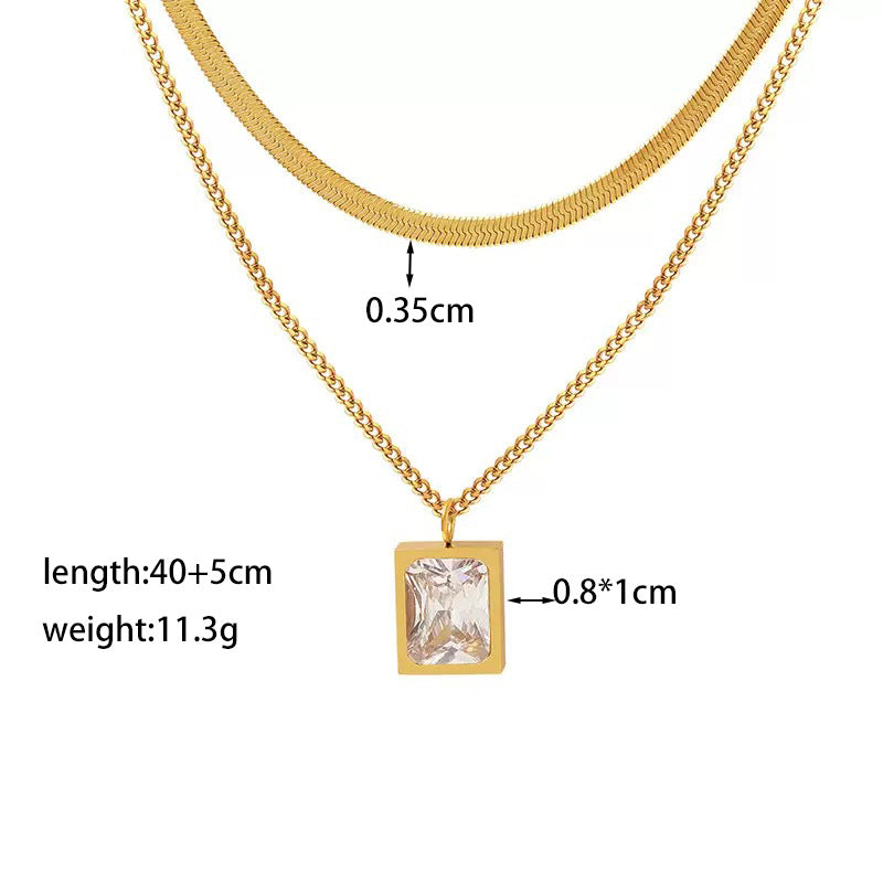 Geometric Titanium Steel Necklace for Women