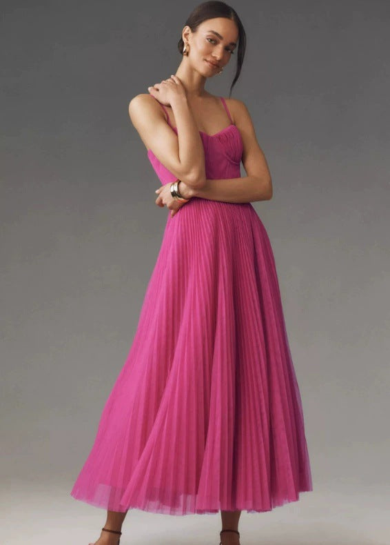 Women's Sleeveless Backless Deep V Neck Long Evening Dress