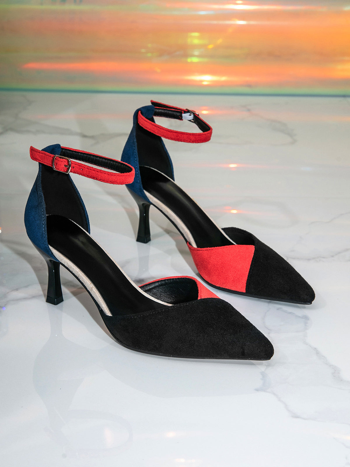 Womens Color Block Stiletto Heels