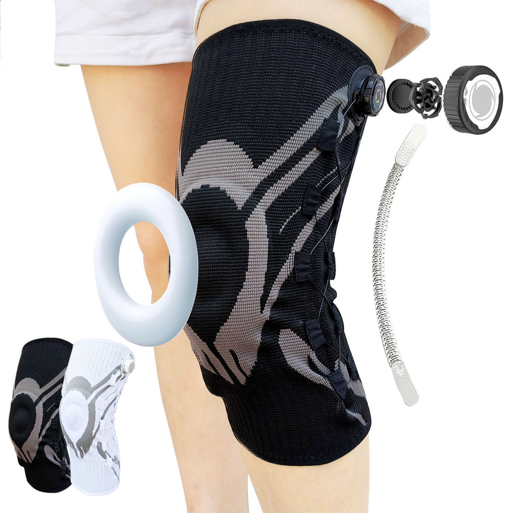 Silicone shock-absorbing knitted compression knee guard