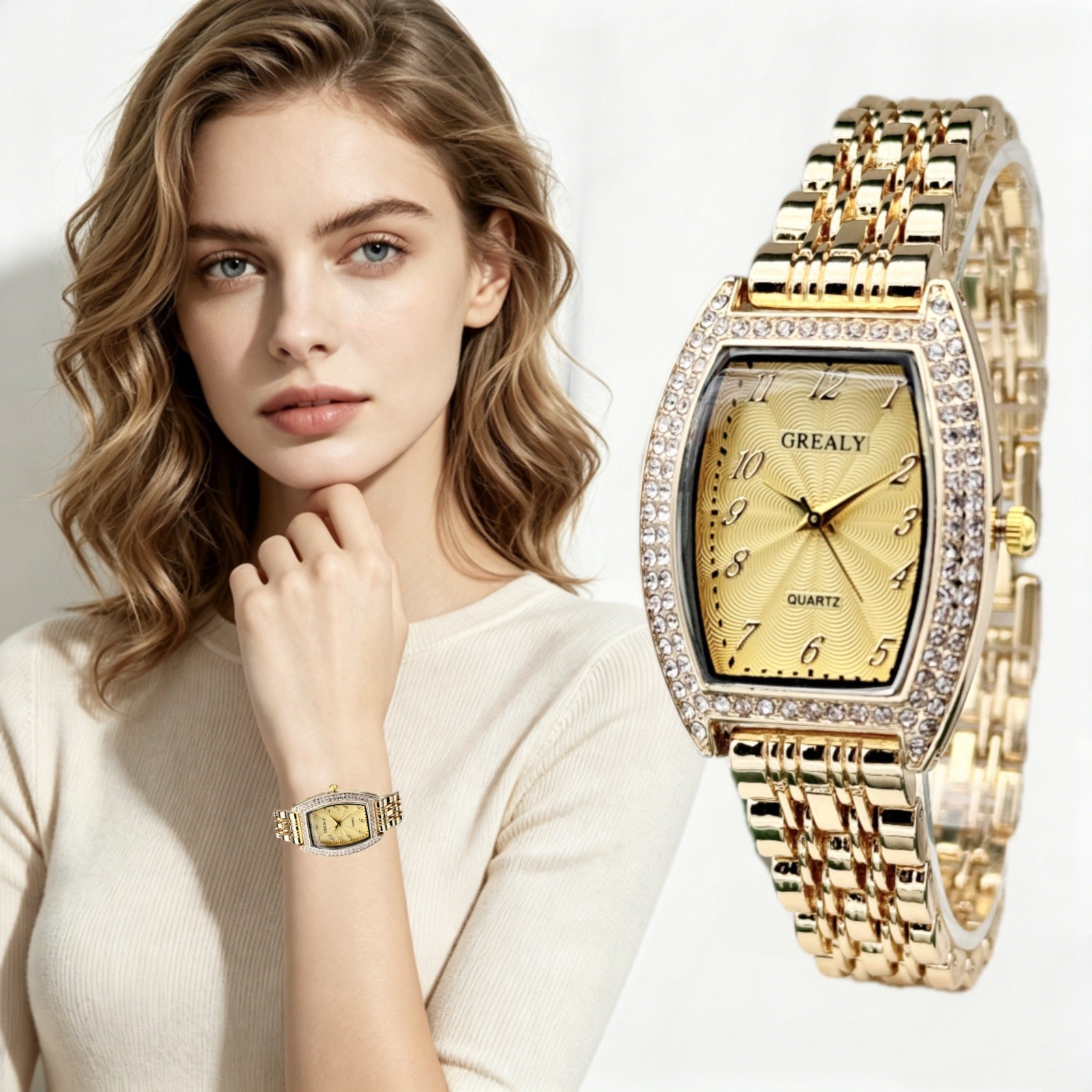 Fashion Quartz Watch Digital Analog Combo