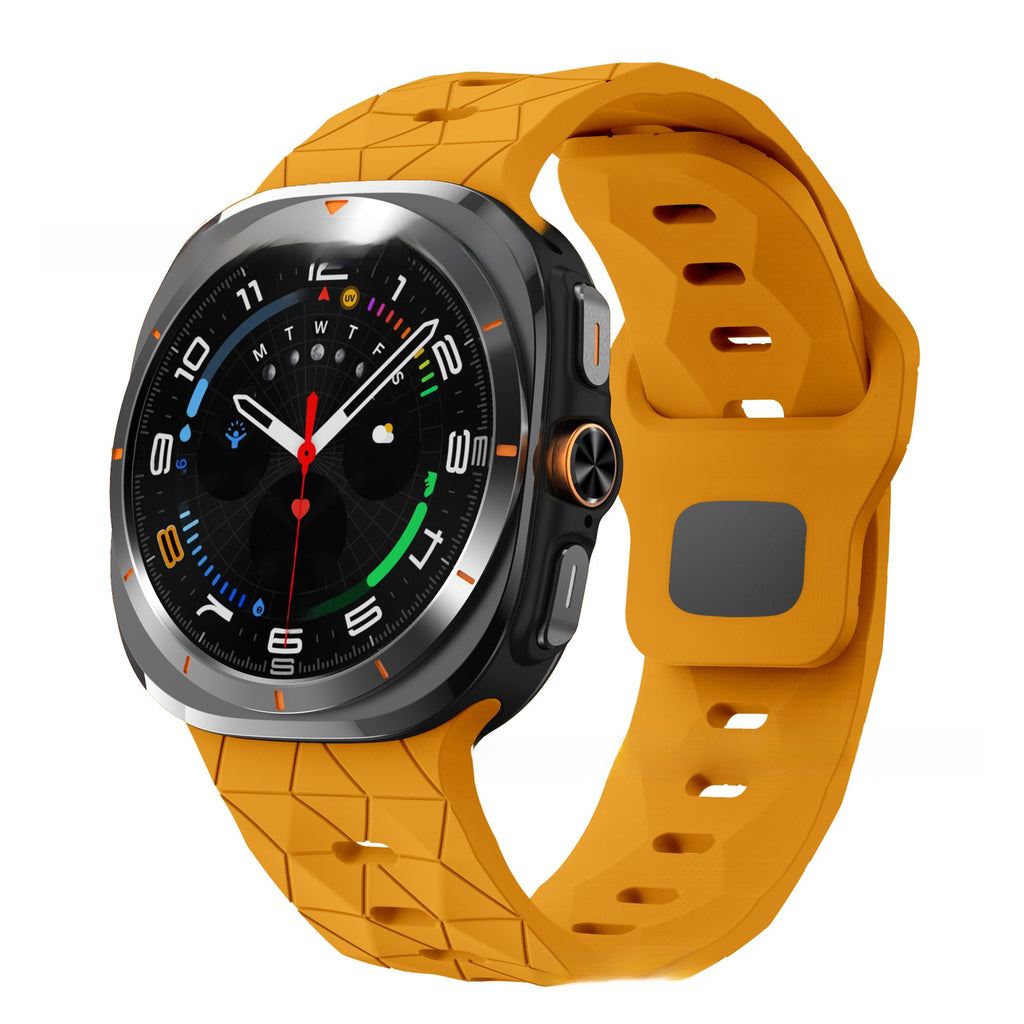 Football Pattern Reverse Buckle Silicone Strap for Samsung Watch