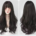 Long Curly Synthetic Hair Wig with Adjustable Bangs