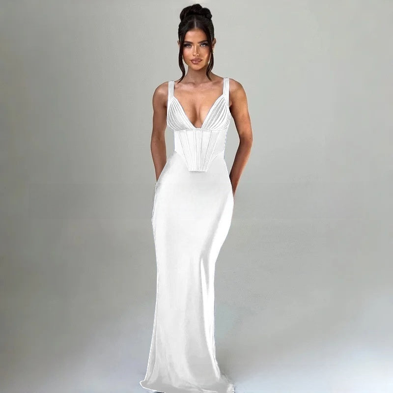 Elegant Strapless Fishtail Evening Gown