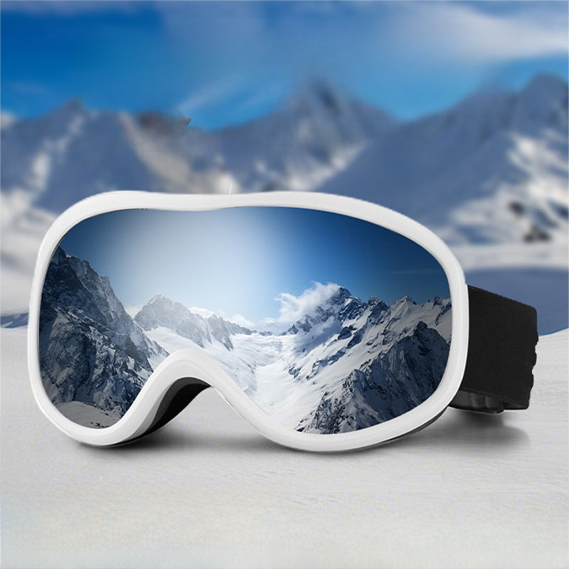 Spherical Ski Goggles with Double-Layer Anti-Fog