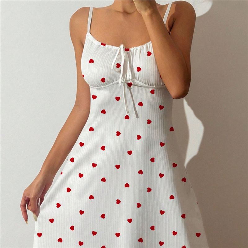 Women's Soft Half-Velvet Suspender Nightgown with Bow-Tie Straps Casual Lounge Dress for Home Wear