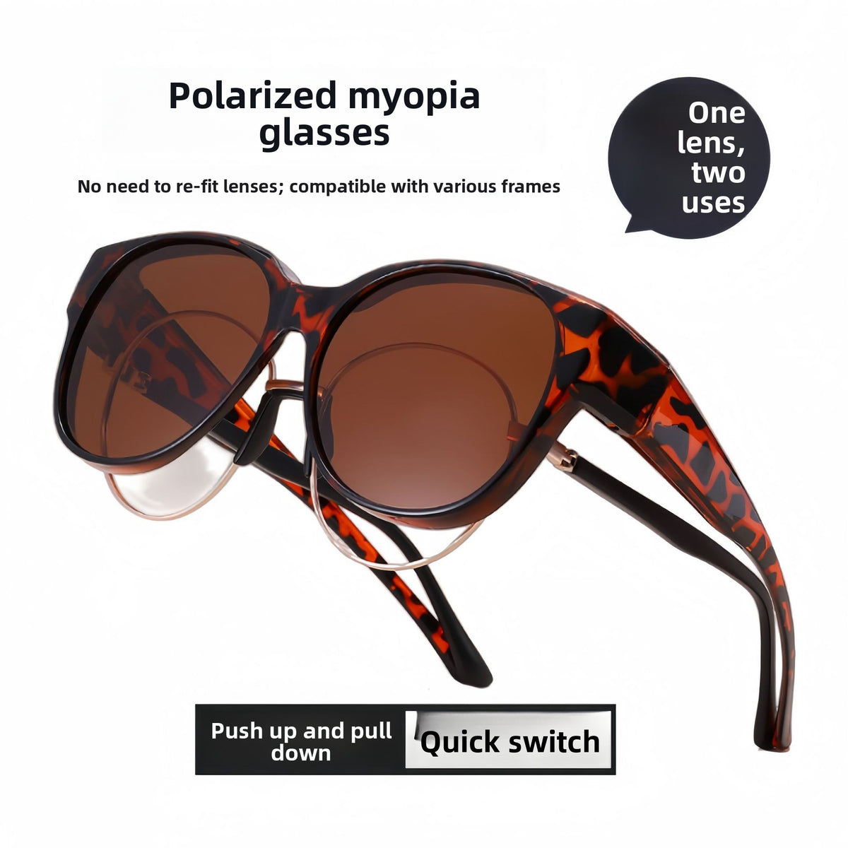 Polarized Over-Glasses Sunglasses UV400 Protection HD Lens Fit Over Prescription Glasses
